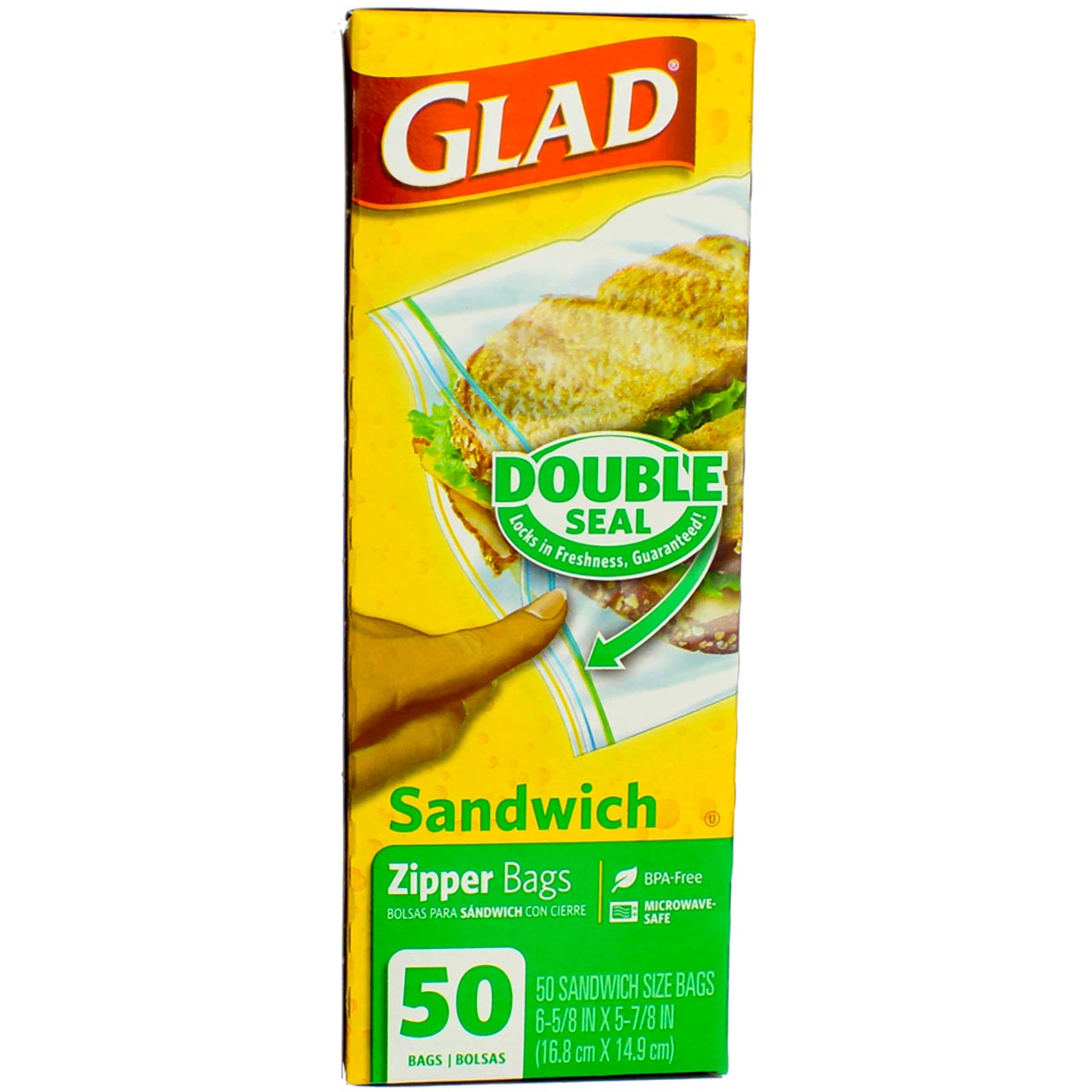Glad Zipper Sandwich Bags, 50 Bags/Box (57263) | Homeoffice