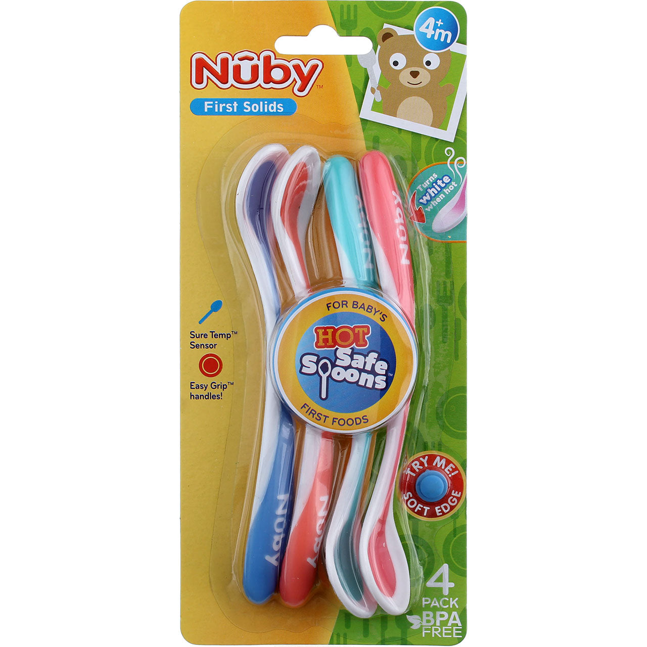 Nuby 3 Stage Baby's First Spoons with Easy Grip Handle, 3 Pack Kid's  Feeding