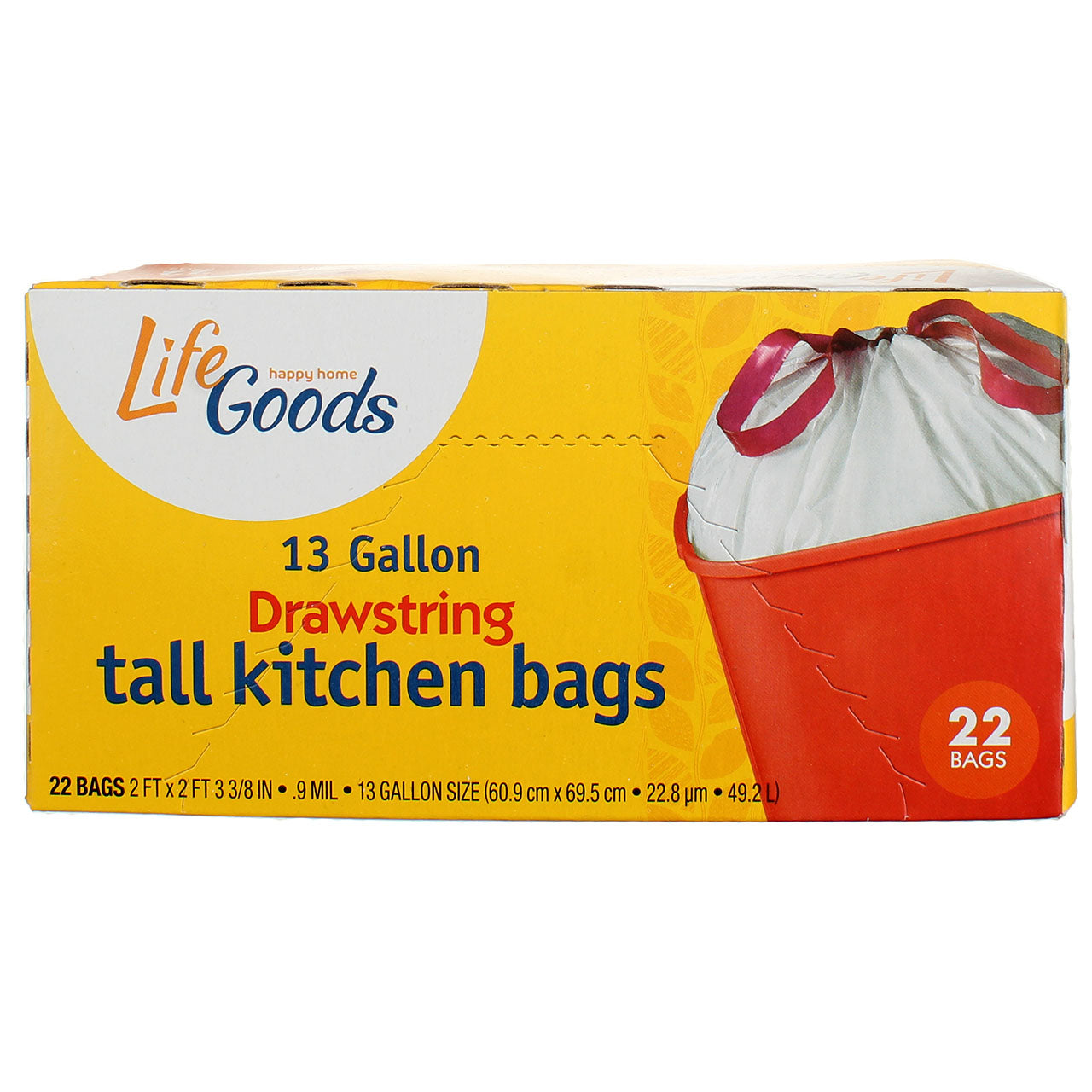 True Value Kitchen Trash Bags, Drawstring, 13 Gallons, 45-Ct.