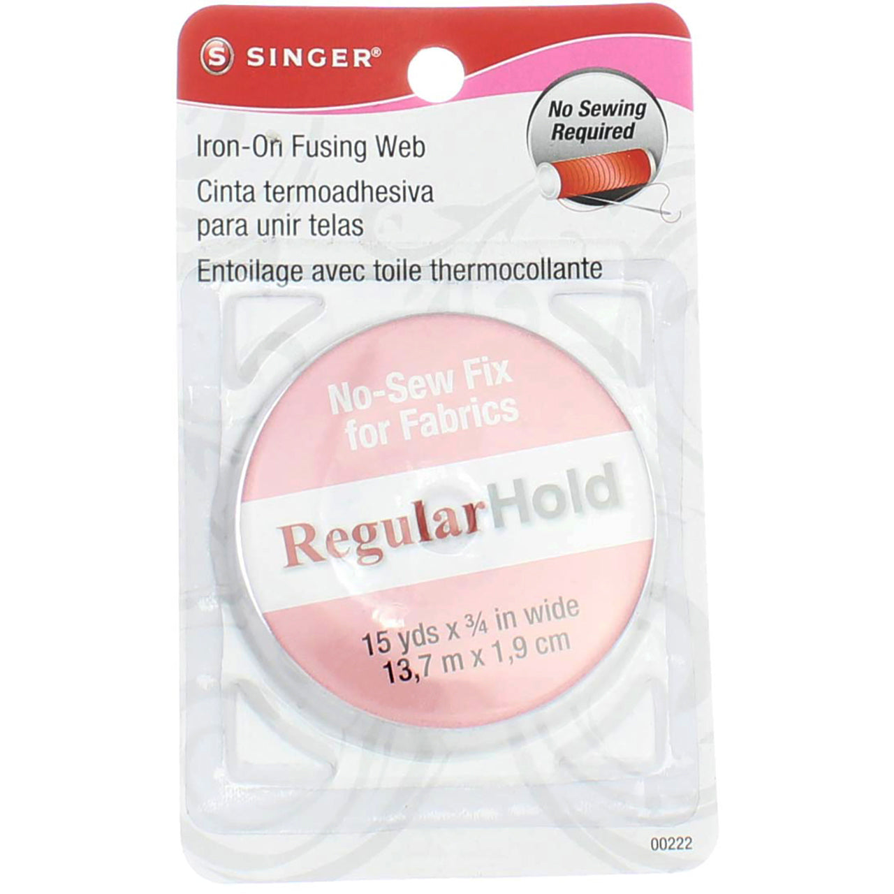 Singer Iron-on Fusing Web Regular Hold Cut To Size Quick Fix 15 yards x 3/4  inch
