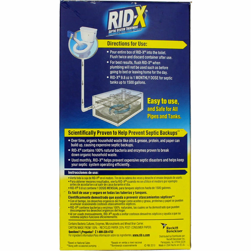 RID-X Septic System Treatment Powder, 9.8 oz-#1 brand used by Pros