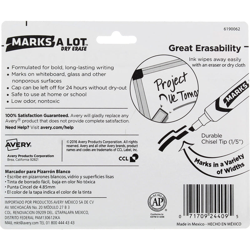 Avery Marks A Lot Dry Erase Markers Chisel Tip Desk Style Assorted