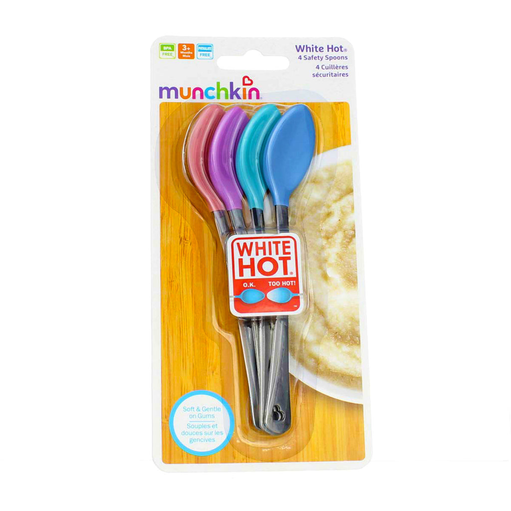 Munchkin White Hot Spoons, Safety, 3+ Months - 4 spoons
